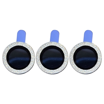 iPhone 13 Pro/13 Pro Max Rhinestone Kamera Linse Beskyttelse Herdet Glass - Sølv