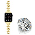 Rhinestone Vifteformet Apple Watch Ultra 3/2/Ultra/11/10/9/8/SE 3/(2022)/7/SE/6/5/4/3/2/1 Reim - 49mm/46mm/45mm/44mm/42mm - Gull