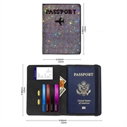 Sett med passholder og bagasjelapp med rhinsteiner - fargerikt sett