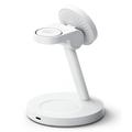Ringke 3-i-1 MagSafe trådløs lader 25W Qi 2.2 - iOS, Android - hvit