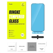 iPhone 15 Pro Ringke TG Skjermbeskyttere Panzerglass - Case Friendly - Svart Kant