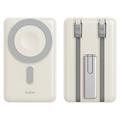 Rock P50 5-i-1 magnetisk powerbank 10000mAh - beige