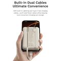 Rock P90 20000mAh powerbank med USB-C- og Lightning-kabler - hvit
