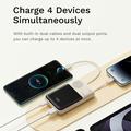 Rock P90 20000mAh powerbank med USB-C- og Lightning-kabler - hvit