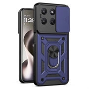 Motorola Moto G37/G37 Power/G47 Hybrid-deksel med Roterende Ring med Kameraskjold - Blå