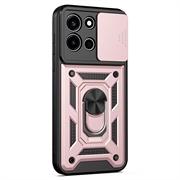 OnePlus Nord 6 Hybrid-deksel med Roterende Ring med Kameraskjold - Roségull