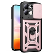Xiaomi Redmi 17 5G/4G Hybrid-deksel med Roterende Ring med Kameraskjold - Roségull