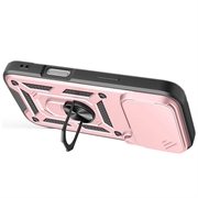 iPhone 18 Pro Max Hybrid-deksel med Roterende Ring med Kameraskjold - Roségull