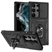 Samsung Galaxy S23 Ultra 5G Hybrid-deksel med Roterende Ring med Kameraskjold