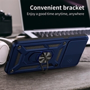 Motorola Edge 70 Hybrid-deksel med Roterende Ring med Kameraskjold - Blå