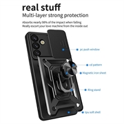 Samsung Galaxy S26+ Hybrid-deksel med Roterende Ring med Kameraskjold