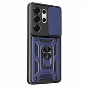 Samsung Galaxy S26 Ultra Hybrid-deksel med Roterende Ring med Kameraskjold - Blå