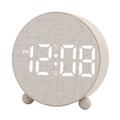 Rund digital LED-vekkerklokke med to alarmer - beige