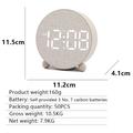 Rund digital LED-vekkerklokke med to alarmer - beige