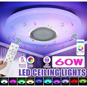 Rund smart LED-taklampe med Bluetooth-høyttaler og fjernkontroll - 60W