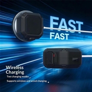 Samsung Galaxy Buds4/Buds4 Pro robust etui med karabinkrok og rengjøringspenner - svart