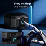 Samsung Galaxy Buds4/Buds4 Pro robust etui med karabinkrok og rengjøringspenner - svart