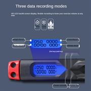 S09 Justerbart hoppetau med digital kalori- og hoppeteller - svart