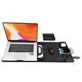 S109-3 Laptoptaske med 15W trådløs lader, stativ og musematte - svart