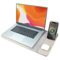 S112 3-i-1-laptopveske med magnetisk trådløs ladematte på 15W - grå