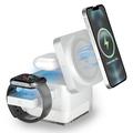 S6 3-i-1 MagSafe-lader med RGB-belysning - iPhone, Apple Watch, AirPods - hvit