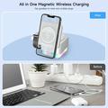 S6 3-i-1 MagSafe-lader med RGB-belysning - iPhone, Apple Watch, AirPods - hvit