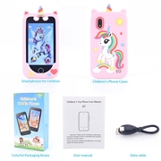 S7 leketelefon med kamera for barn - 4" - rosa