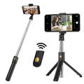 SELFIESHOW K07 3-i-1 Bluetooth Selfie Stick, stativ og fjernkontroll - svart