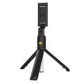 SELFIESHOW K07 3-i-1 Bluetooth Selfie Stick, stativ og fjernkontroll - svart