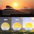 SH08 Vekkerklokke til nattbordet med LED-lys, stemningsfarger, hvit støy og FM-radio