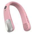 SL625 Bærbar vifte med nakkebånd, hastighetsregulering og digitalt display - rosa