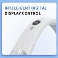 SL625 Bærbar vifte med nakkebånd, hastighetsregulering og digitalt display - hvit