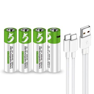 SMARTOOOLS Litium USB-C oppladbart AA-batteri - 1700 mAh - 4 stk.