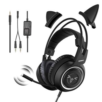 SOMIC G951S E-Sports Gaming Headphone 3.5mm kablet over-øret-headset - Svart