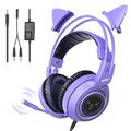 SOMIC G951S E-Sports Gaming Headphone 3.5mm kablet over-øret-hodesett - Lilla