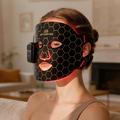 SP-1103F Magnetisk, trådløs LED-lysterapi-ansiktsmaske med kontrollenhet - svart