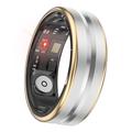 SR03 Ultratynn multifunksjonell smart ring - Størrelse: 10/19.9mm - Gullkant / Sølv