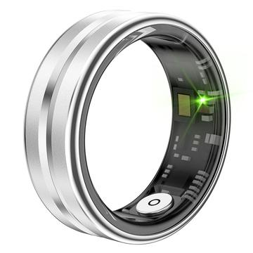 SR03 Ultratynn multifunksjonell smart ring - Størrelse: 10/19.9mm - Sølv