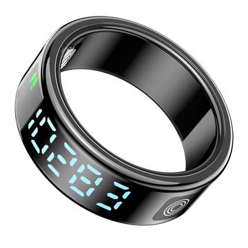SR08 Smart Ring med digital skjerm - Størrelse: 21.5mm - Svart