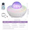 SSL001-C Bærbar stjerneprojektorlampe og Bluetooth-høyttaler - hvit