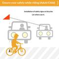 Sikkerhetsflagg med refleksstripe til barnesykkel