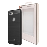 Saii Børstet Google Pixel 3 XL TPU-deksel - Karbonfiber - Svart