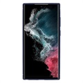Saii Karbonfiber Samsung Galaxy S22 Ultra 5G TPU Deksel - Blå