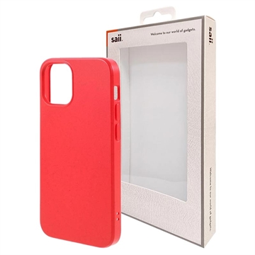 Saii Eco Line iPhone 12 Mini Biologisk Nedbrytbart Deksel - Rød