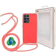 Saii Eco Line Samsung Galaxy S21 Ultra 5G Deksel med Stropp - Rød