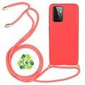Saii Eco Line Samsung Galaxy A72 5G Deksel med Stropp - Rød
