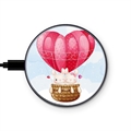 Saii Premium Universell Fast Trådløs Lader - 15W - Kjærlighetsballong
