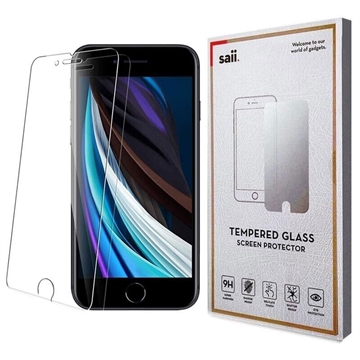 Saii Premium iPhone 6/6S/7/8/SE (2020)/SE (2022) Skjermbeskytter i Herdet Glass - 2 Stk.
