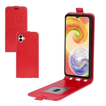 Samsung Galaxy A04 Vertikalt Flip-Deksel med Kortlomme - Rød