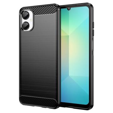 Samsung Galaxy A06 5G Børstet TPU-deksel - karbonfiber - svart